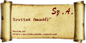 Szvitek Amadé névjegykártya